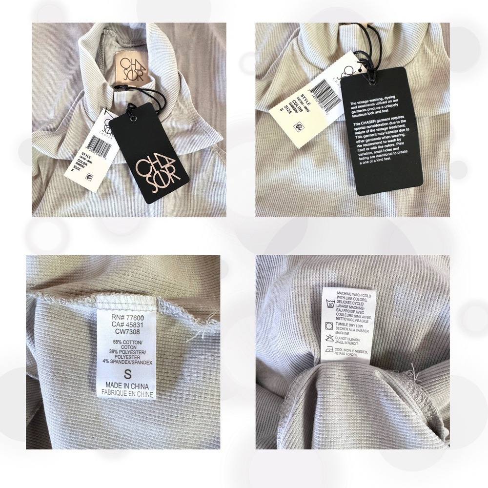 Chaser High Neck Halter Top Gray Ruffle Back Soft Ribbed  Knit Size Small NWT! - Picture 4 of 4